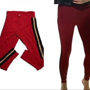Forever 21 Active leggings, red and gold striped. Size XS